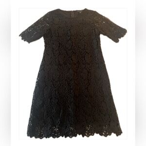 Nina Leonard Black Crochet Dress